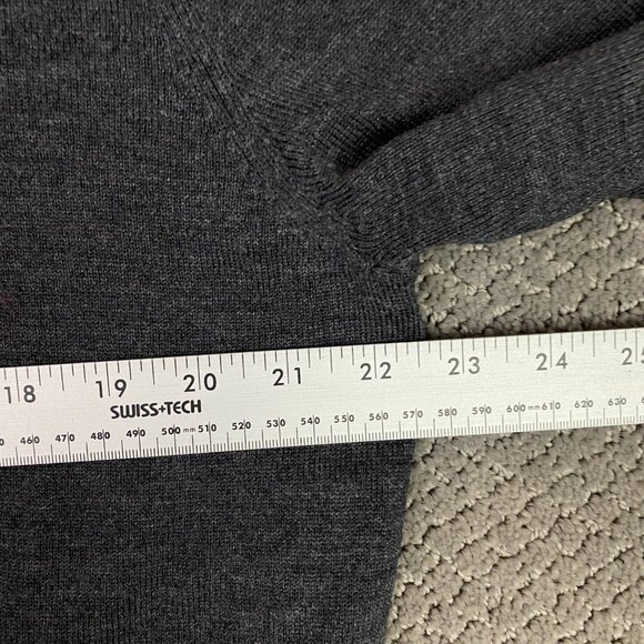 Brooks Brothers 346 Merino Wool Blend Sweater Men's Large Gray V-Neck Stretch - Picture 6 of 7